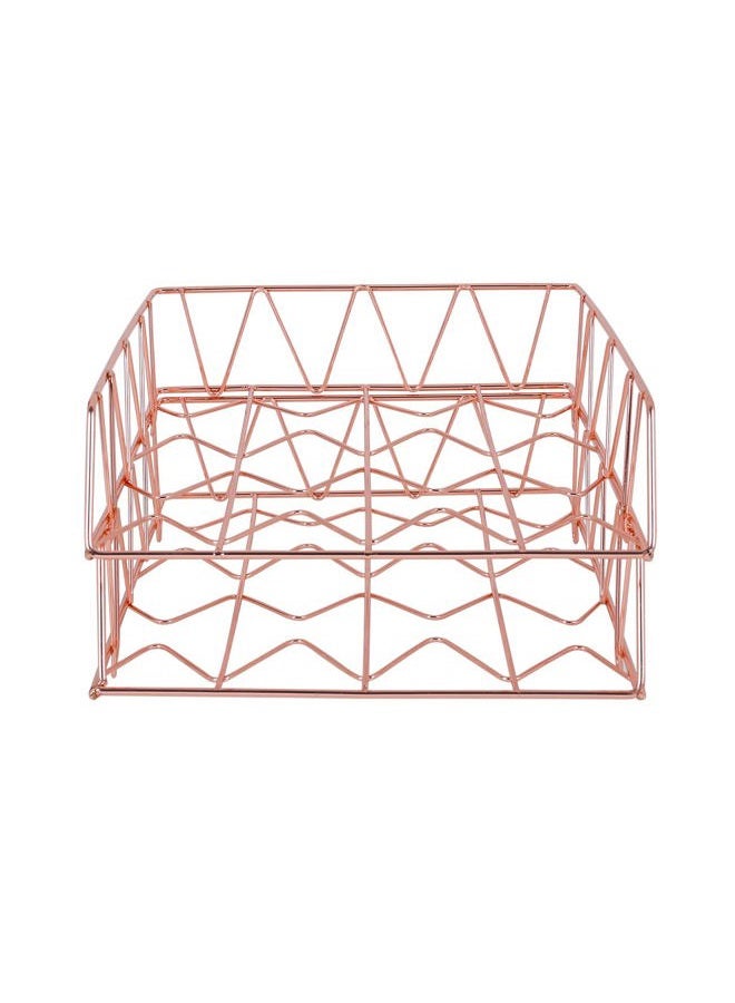 PAG Set of 2 Office Supplies Metal Stackable File Document Letter Tray Organizer for Desk - Image 4